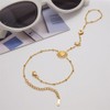 Dainty CZ Moon Sun Star Hand Chain Ring Bracelet for