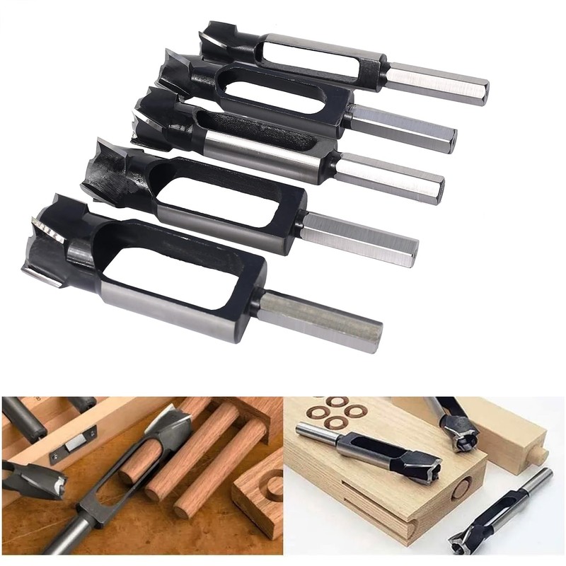 SICWOOD 5PCS Wood Plug Cutters Set, Wood Tenon Maker Dowel
