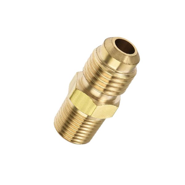 TOP-VIGOR Brass Pipe Fitting, 1/4 SAE Flare Male to 1/8