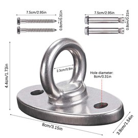 Bncxdc Ceiling Hooks, 300 kg Load Bearing Ceiling Hooks, Heavy Duty, High-Quality Stainless Steel Ceiling Hook Holder, for Swing, Wooden Beams, Hook Punched Pockets, Ceiling Mounted Hanging Chair