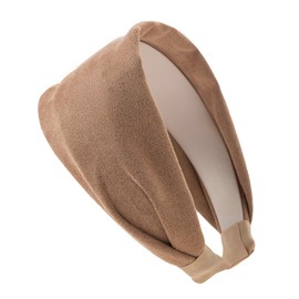 axy Wide headband with light flannel, beautiful women's headband, hair accessories, hair band, HR10A (beige)