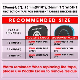 LITIAN AMA Sport Pickleball Paddle Protection Tape - Paddle Head Edge Guard - Racket Edge Protection Tape - Perfectly Curved Fit - No Wrinkling - Multiple Colors Available