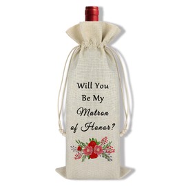 Ximalun Matron of Honor Gift Will You be My Matron of Honor Wine Bag Gift for Bridesmaid Proposal Gifts Bridal Shower Bachelorette Party Engagement Gift Wedding Gifts for Bridesmaid