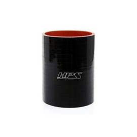 HPS HTSC-350-L4-BLK Silicone High Temperature 4-ply Reinforced Straight Coupler Hose, 70 PSI Maximum Pressure, 4" Length, 3-1/2" ID, Black