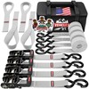 Vehiclex Motorcycle Ratchet Tie Down Straps with Soft Loops -