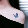 Oottati 2 Sheets Small Tiny Temporary Tattoo Stickers Blue Butterfly
