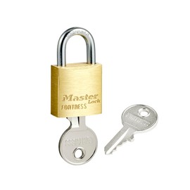 Master Lock Solid Brass Body 20mm Wide Economy Padlock with Keys - Mini Lock with 4-pin Anti-Pick Cylinder and Cut-Resistant Steel Shackle - Small Lock with Key for Lockers, Storage Cabinets, Luggage