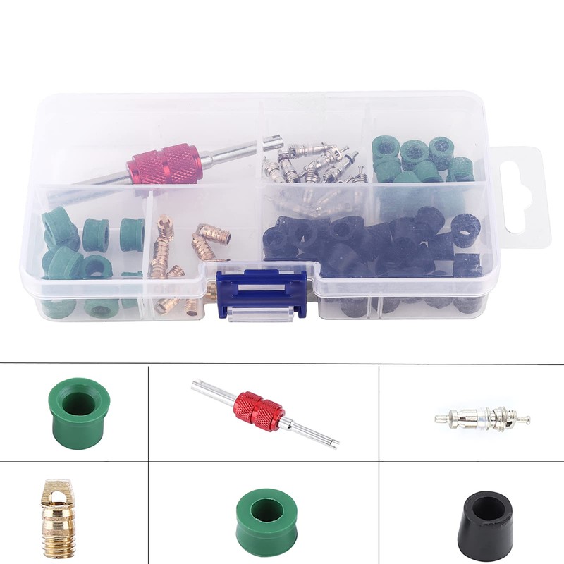 MUNEFE Air Condition Repair Kit, Air Conditioning Valve Core Kit,