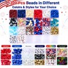 1300 Pcs Patriotic Bracelet Making Kit, Red White Blue Beads