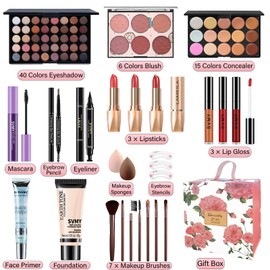 Makeup Set for Women, Makeup Kit for Beginners Teen Girls, Makeup Gift Set for Teens, Makeup Kit for Girls, Makeup for Teens, Eyeshadow Palette, Lip Gloss, Face Makeup, Eye Makeup