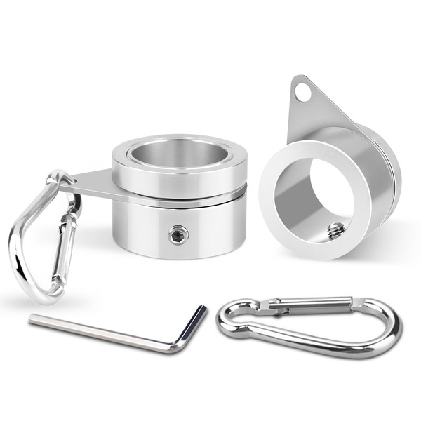 Loretoy 2 Pack Aluminum Alloy Flag Pole Rings, 360 Degree