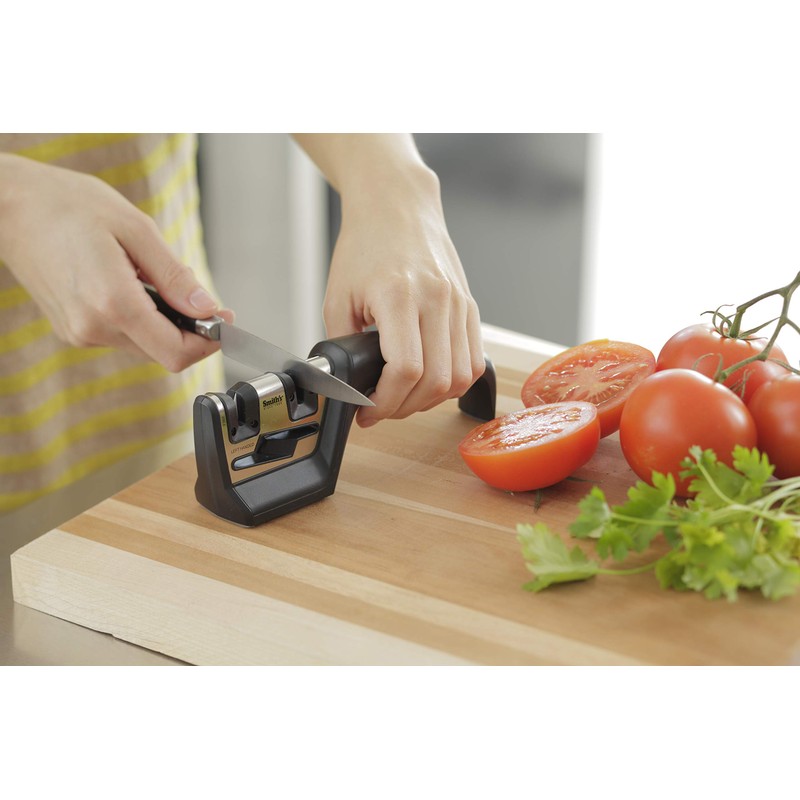 Smith’s 50101 Pull-Thru Knife & Scissor Sharpener – Black/Silver –