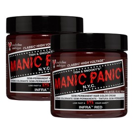 MANIC PANIC Classic Infra Red Semi Permanent Hair Color - Deep Mahogany Red Hair Dye for Women & Men That Lasts 4-6 Weeks - Vegan, Ammonia & Cruelty-Free - Create & Mix Custom Shades (4oz / 2pk)
