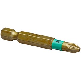 WERA 059912 Screwdriver Bit for Pozidriv Screws, Insertion 0.25 inches (6.35 mm), Blade Size PZ2, Total Length: 2.0 inches (50 mm)