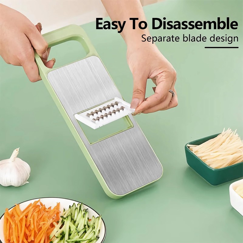 2 Pack Stainless-Steel Mandoline Slicer for Kitchen, 6-in-1 Vegetable Cutter,