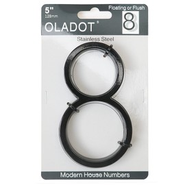 5" Stainless Steel Floating House Number, Metal Modern House Numbers, Mailbox Decor Number with Nail Kit, Coated Black, 911 Visibility Signage (8)