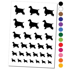 English Cocker Spaniel Dog Solid Temporary Tattoo Water Resistant Fake Body Art Set Collection - Red (One Sheet)