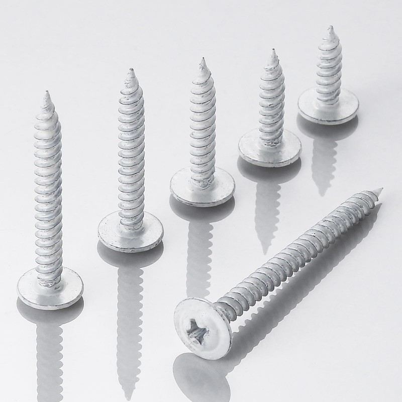 Wensilon(200 pcs)#8×1-1/4" Phillips Truss Head Wood Screws White Iron Quick