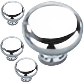 Rhinenet 4 Pieces Drawer Knobs Round Dresser Knobs Drawer Knobs Cabinet Hardware Single Hole with Screw Cabinet Pulls Dresser Knobs (Silver Color)