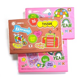 Sookwang Travel Pocket Tissues, (3 Pack, 210 Tissues Total cute character tissue for school, travel, camping, office, car), Pack of 3 for Cleansing Traveling Easy to Carry