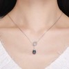 PAHALA 925 Sterling Silver Black Circle with Crystals Pendant Necklace