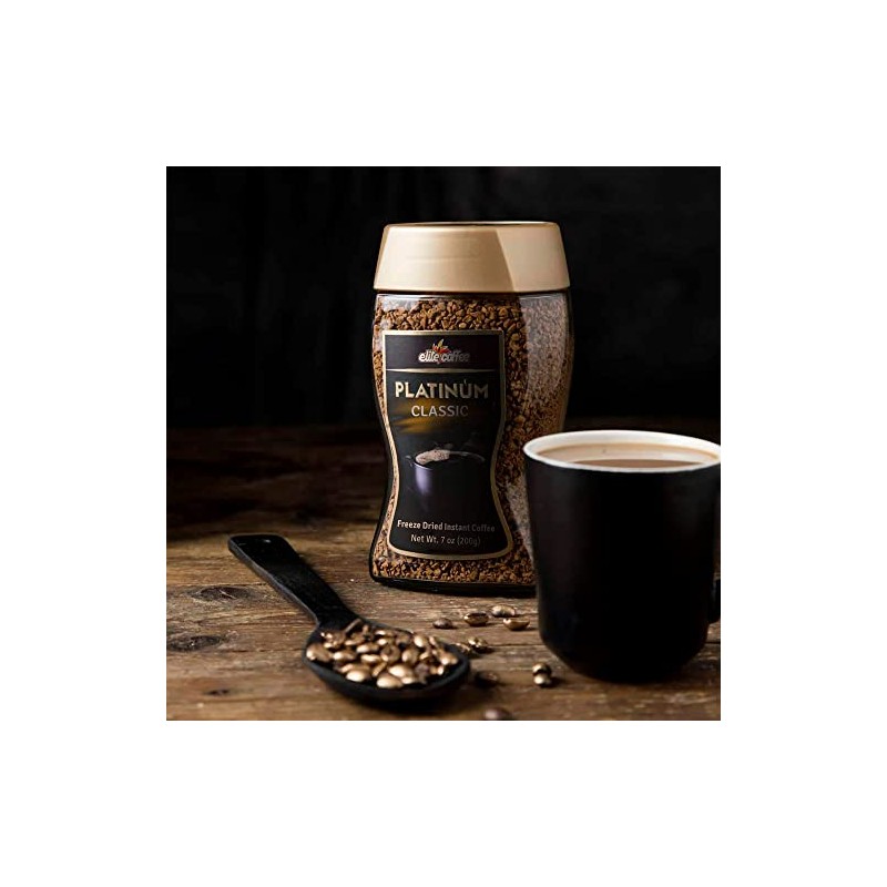 Elite Platinum Freeze Dried Instant Classic Coffee 7.5oz (4 Pack)