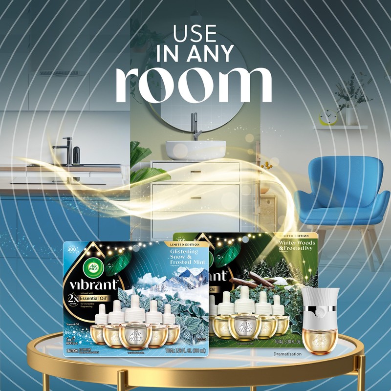 Air Wick Plug In Advanced Scented Oil,Glistening Snow + Frosted