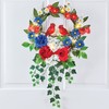 Collections Etc Lighted Patriotic Cardinal Wreath with Greenery 16" x