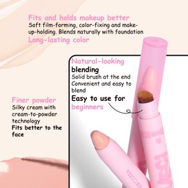 VEECCI Contour Stick - Precise Stick for a Flawless Look with Brush, Moisturizing, Long-lasting Buildable Color for Easy Sculpting, Highly Pigmented Matte Finish, Ideal for Foundation & Concealer