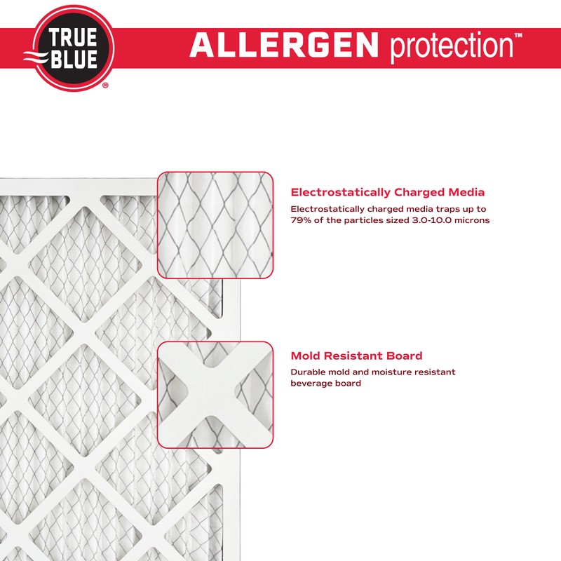 True Blue Allergen 16x20x1 Air Filter , MERV 11, 4