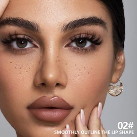 BINGBRUSH 2 in 1 Lip Liner and Lipstick Combo, Matte Lipstick Long Lasting Waterproof Lip Pencil Crayon, Smudge Proof Lip Stain,Hign Pigmented Women’s Lip Makeup(02#Blush Whisper)