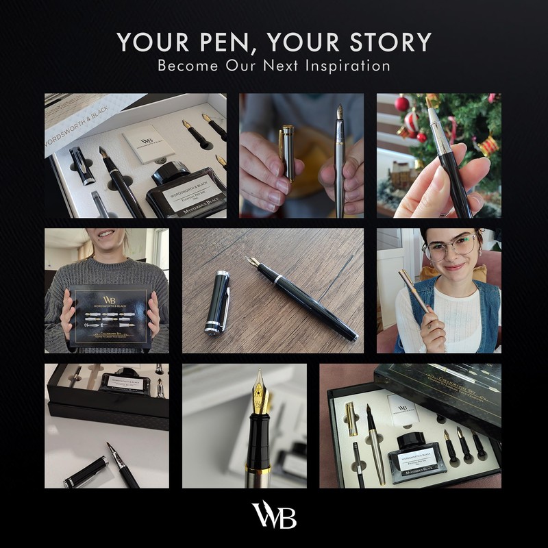 Wordsworth & Black Fountain Pen Gift Set, Includes Bottle, 6
