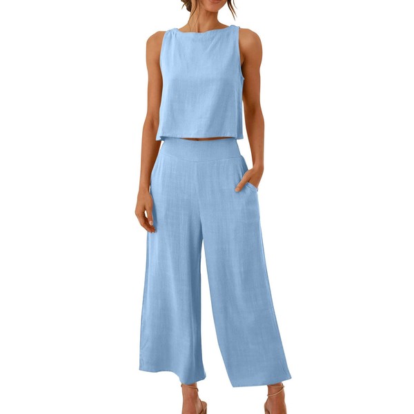 cllios My Orders Two Piece Linen Sets for Women Pants