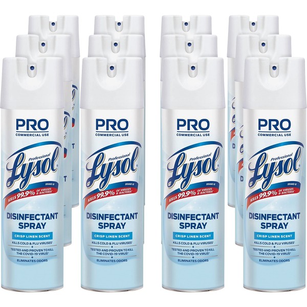 Lysol - RAC74828CT Professional Disinfectant Spray, Crisp Linen, 228oz (12X19oz)