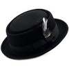Men's Crush-able Wool Felt Porkpie Pork Pie Fedora Hats with