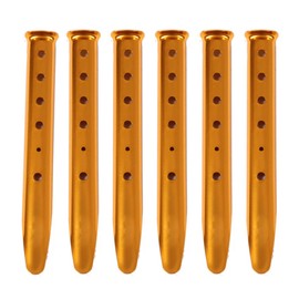 Azarxis Snow Sand Tent Stakes Pegs Aluminum U-Shaped Lightweight Heavy Duty Ground Nails for Beach Shade Canopy Camping Hiking Backpacking Picnic (Orange)