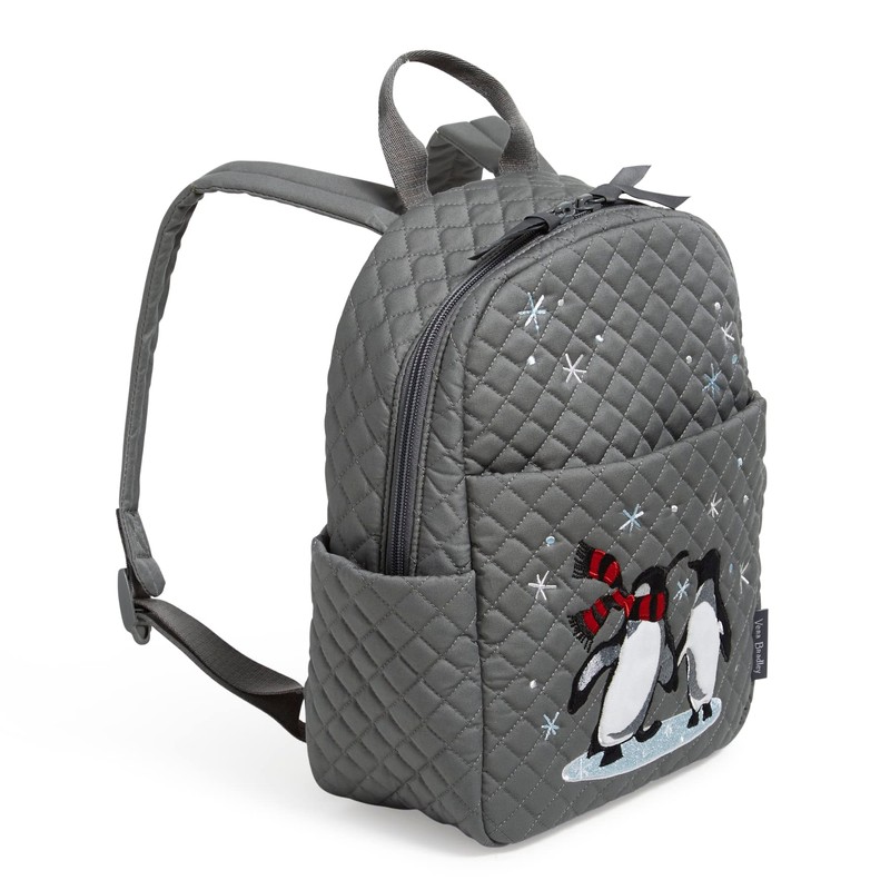 Vera Bradley Women's Small Backpack Bookbag, Penguin Pair-Recycled Cotton, One