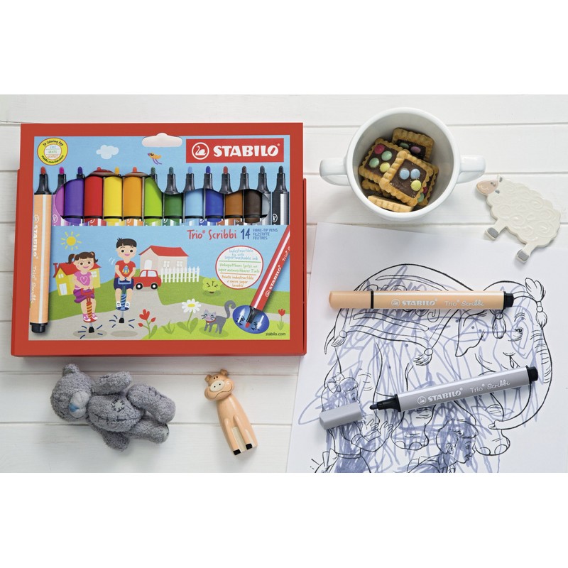 STABILO STABILO - Gefederter Dreikant-Filzstift - Trio Scribbi - 14er