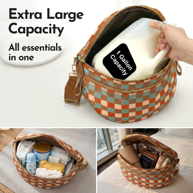 Crossbody Bags for Women, Spacious Nylon Belt Purse Fanny Packs,