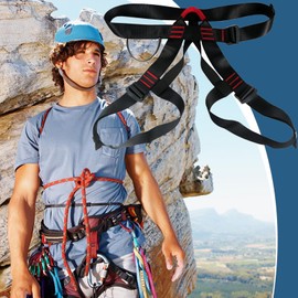 Roofing Harness - Rock Climbing Safety Harness Half Body Belt | Outdoor Protection Gear Thickened Breathable Polyester Security Equipment for Fire Rescue, Construction