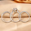 SweetJew Silver Engagement Wedding Rings for Women Round CZ Bridal