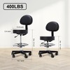 Frassie Drafting Chair with Back Adjustable Spa Bar Rolling Stool