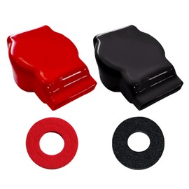 Ampper Top Post Flexible Military Spec Battery Terminal Cover, Battery Terminal Clamp Insulator Protector W/Washers for Car, Vehicle, RV and Boat (1 Pair)