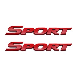 DXNQ 2 PCS 3D Sport Sticker for Car, Automotive Sport Edition Emblem Decals with Strong Adhesive, Universal Sport Badge Stickers for Bumper Tailgate Side Fender, Car Accessories (Red)