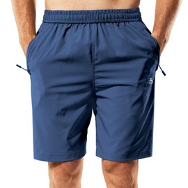 Haimont Pantalones cortos de correr para hombre, 7 pulgadas, de secado rápido, ligeros, con bolsillos con cierre, para entrenamiento, gimnasio, entrenamiento al aire última intervensión, Azul, XX-Large