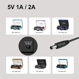 Charger Compatible with Victrola Record Player Power Cord, DC Charger Compatible with Victrola Max 5V 2A 10W Power Supply AC Adapter