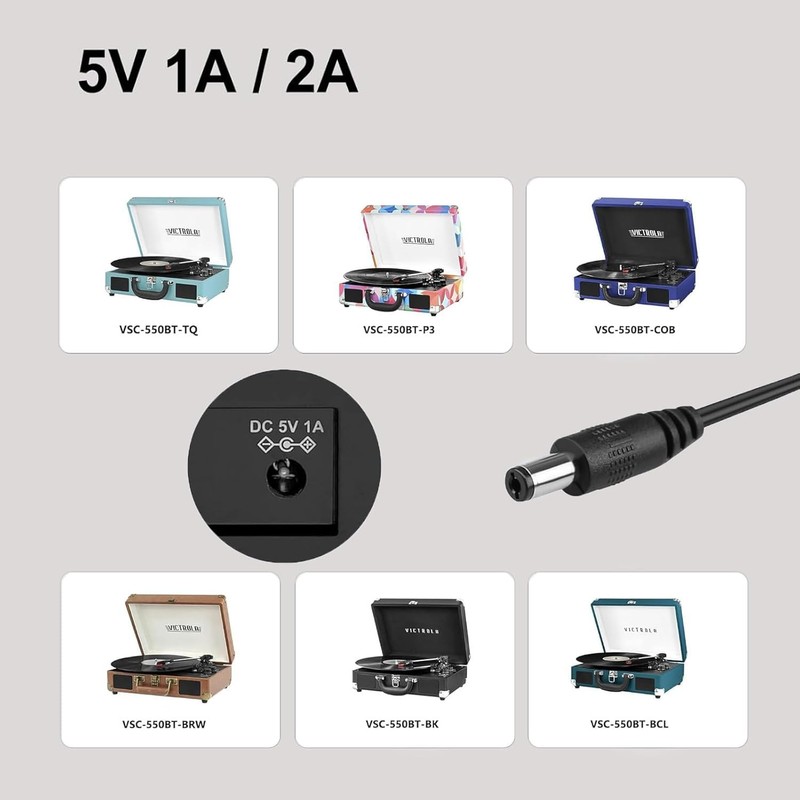 Charger Compatible with Victrola Record Player Power Cord, DC Charger
