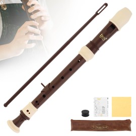 Recorder Instrument for Adults Beginner, Baroque fingering B Key Soprano Plastic Recorder, Musical Instruments Flute Instrument, 8 Holes Baroque Soprano British Style Recorder With Cleaning Tool