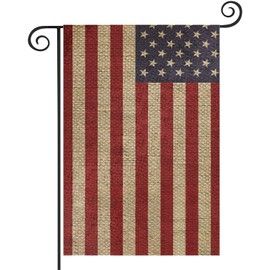 Fukeen Independence Day Vintage Garden Flag American Blue Red The Stars and Stripes Burlap Flags 12.5x18 Inch Vertical Double Sided Small Garden Flags Memorial Patriotic the StarSpangled Banner for