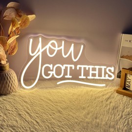 Mupanvid You Got This Neon Signs Warm White Led Neon Light for Wall Decor Wall,Dimmable USB Pink Led Light for Wedding Birthday Party